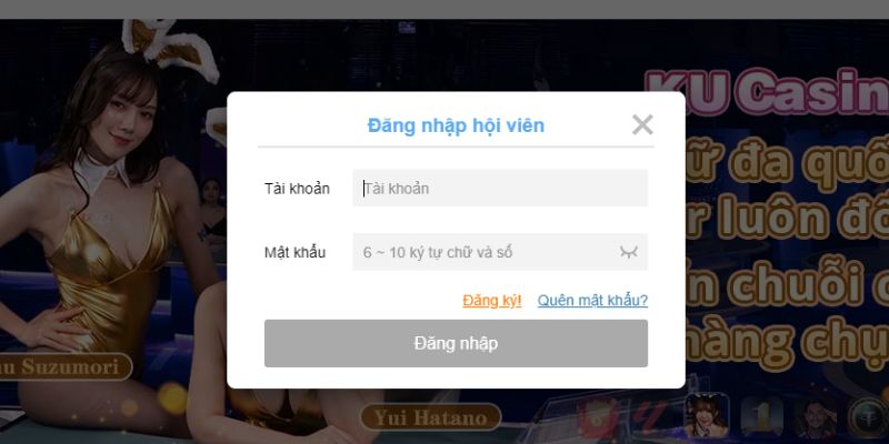 Điền thông tin đăng nhập Kubet77 trên máy tính